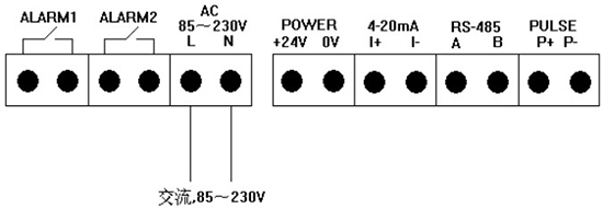 熱式高壓氣體質(zhì)量流量計(jì)交流電接線圖