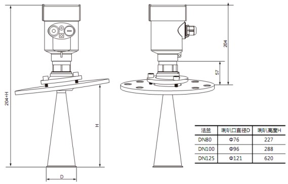 雷達(dá)液位計RD706外形尺寸圖